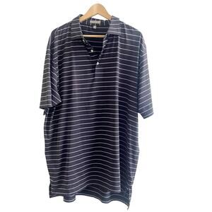 Peter Millar Summer Comfort Polo Striped Black Purple Size XL Golf Country Club